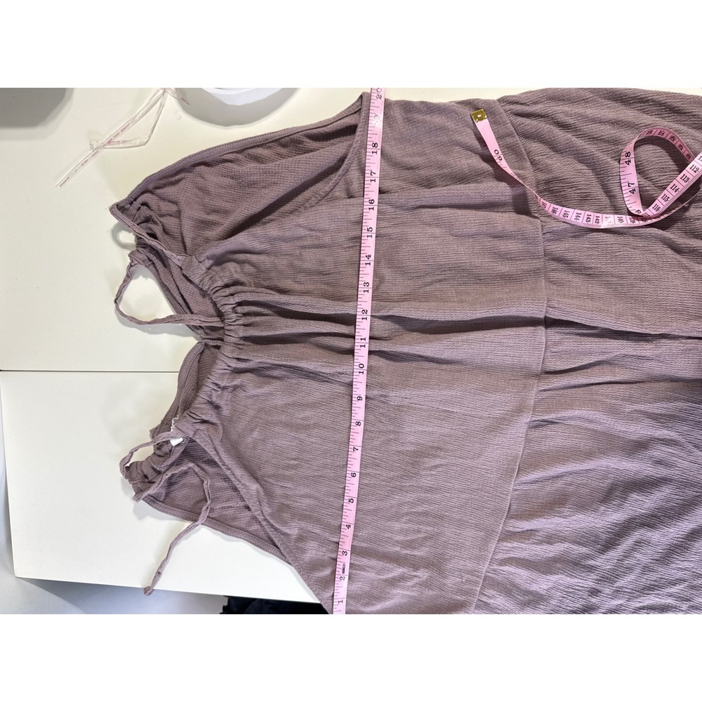Maurices 0X Purple Halter Babydoll Tank Top Waffle Knit Sleeveless Blouse - Picture 5 of 9